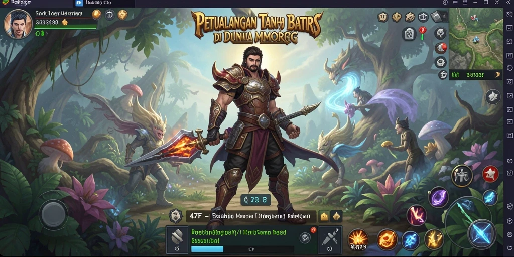 Screenshot gameplay 47F yang menampilkan pertarungan seru di dunia MMORPG.