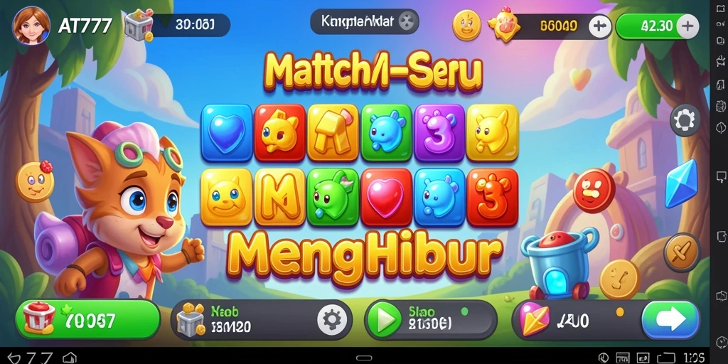 Screenshot utama AT777 menampilkan gameplay yang seru dan berwarna.