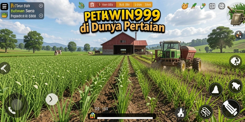 Tampilan gameplay BETWIN999 dengan aktivitas pertanian yang seru.
