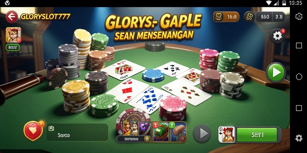 Gameplay seru Gaple di GLORYSLOT777 yang mengasyikkan.