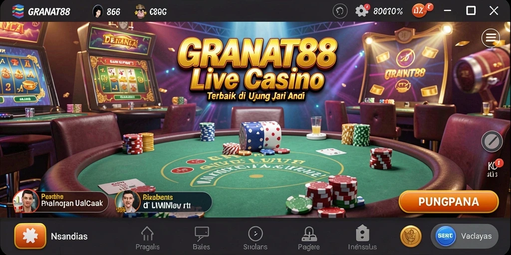 Menampilkan gameplay menarik di aplikasi Live Casino GRANAT88.