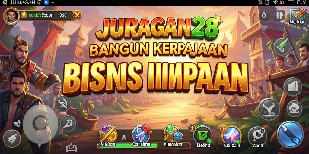 Tampilan gameplay JURAGAN28 yang menampilkan pengelolaan bisnis yang dinamis.
