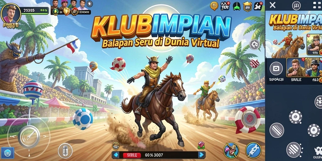 Tampilan seru gameplay balapan di KLUBIMPIAN dengan grafis memukau.