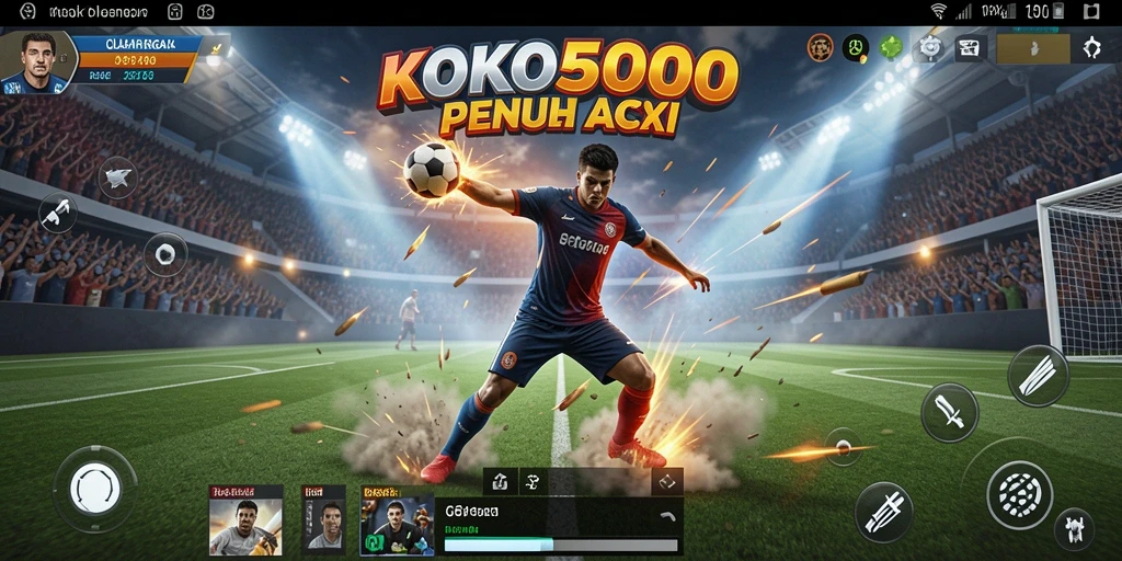 Screenshot KOKO5000 menampilkan aksi seru dalam pertandingan olahraga.