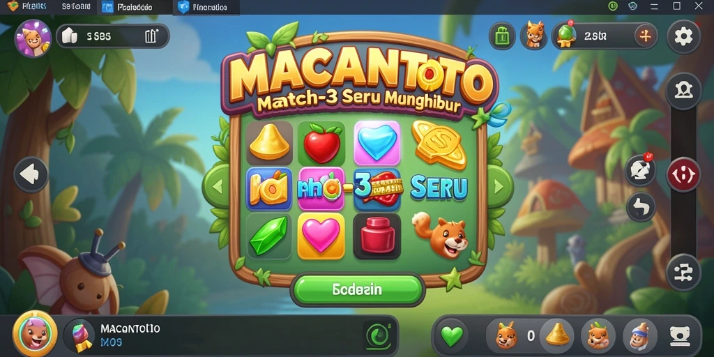 Tampilan gameplay seru di MACANTOTO saat mencocokkan item.