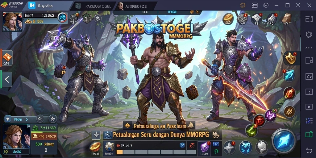 Menampilkan gameplay seru dalam petualangan MMORPG.