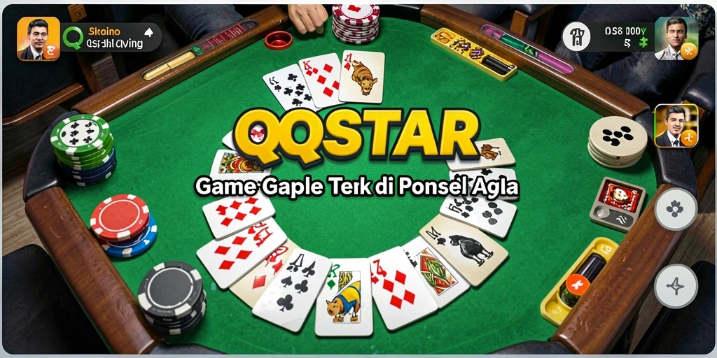 Tangkapan layar QQSTAR menampilkan aksi seru bermain Gaple.