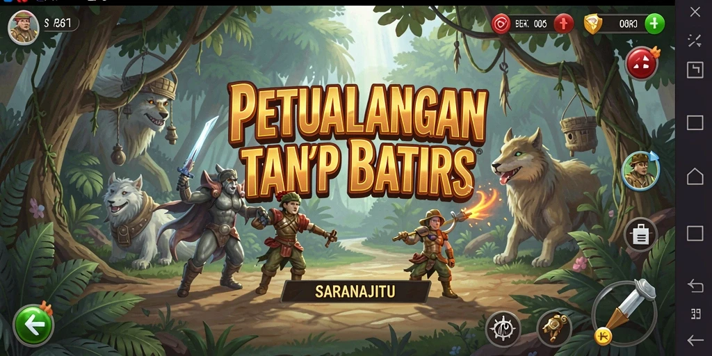 Tampilan gameplay <strong>SARANAJITU</strong> dengan karakter menjelajahi dunia petualangan.