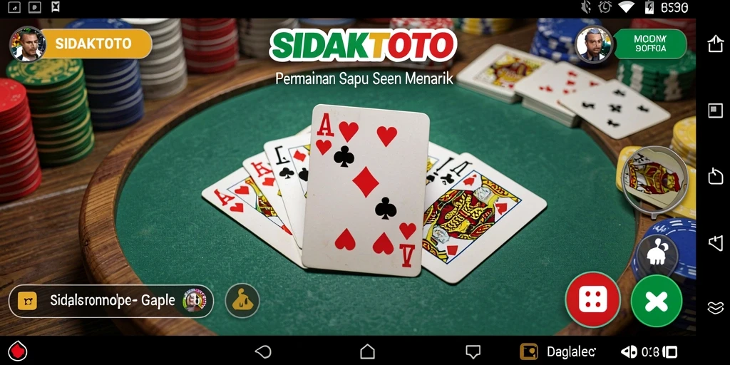 Tampilan gameplay menarik dari game Gaple SIDAKTOTO.