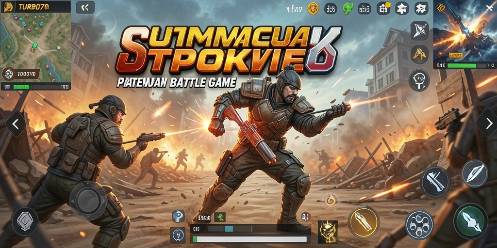 Screenshot gameplay mengungkapkan aksi seru dalam TURBO78 Battle Royale.