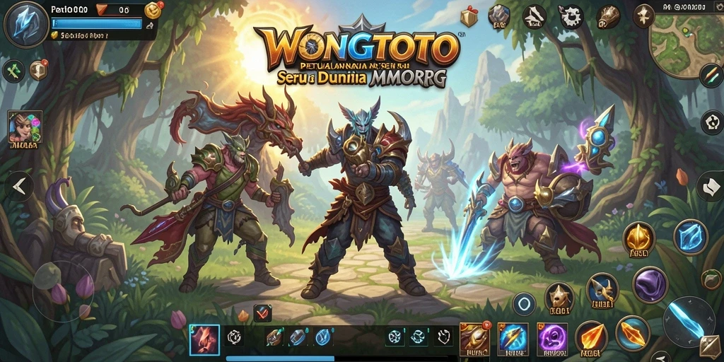Tangkapan layar gameplay WONGTOTO menunjukkan aksi pertempuran yang seru.